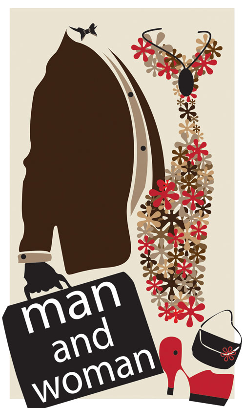 Free Stock Fashion Man and Woman Vector